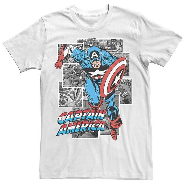 Mens Marvel Avengers Captain American Comic Panel Portrait Tee Product Image