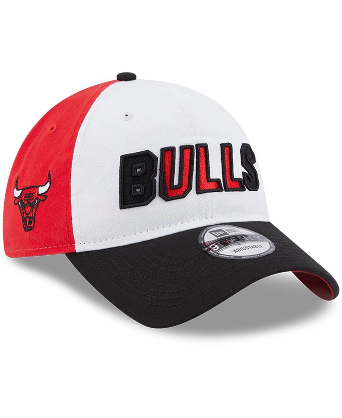 Mens New Era White/Black Chicago Bulls Back Half 9TWENTY Adjustable Hat Product Image