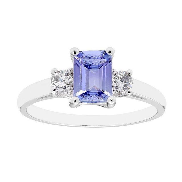 The Regal Collection 14k Gold Tanzanite & 1/5 Carat T.W. IGL Certified Diamond 3-Stone Ring, Womens Pink Product Image