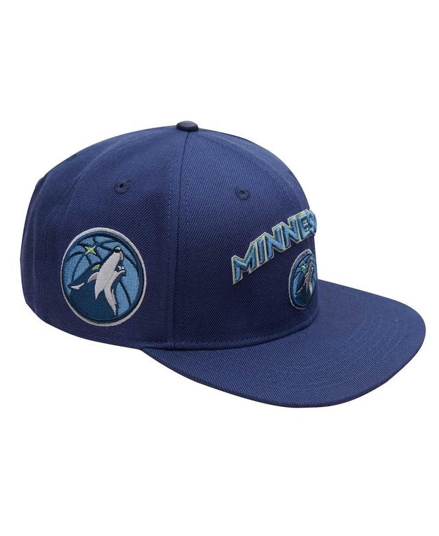 Pro Standard Mens Navy Minnesota Timberwolves Stacked Logo Wool Snapback Hat Product Image