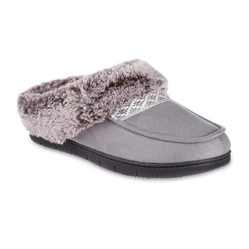 isotoner Faux-Fur Womens Memory Foam Comfort Hoodback Slippers Product Image