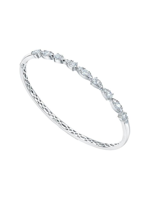 Womens Aerial Dewdrop 18K White Gold & 1.19 TCW Diamond Bangle Product Image