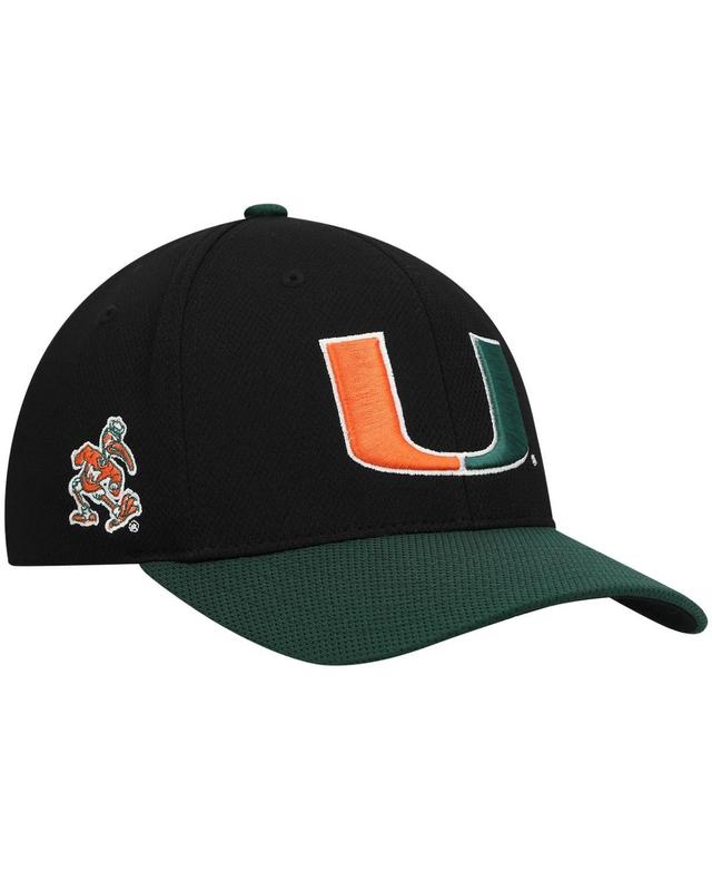 Mens Top of The World Black Miami Hurricanes Two-Tone Reflex Hybrid Tech Flex Hat - Black Product Image