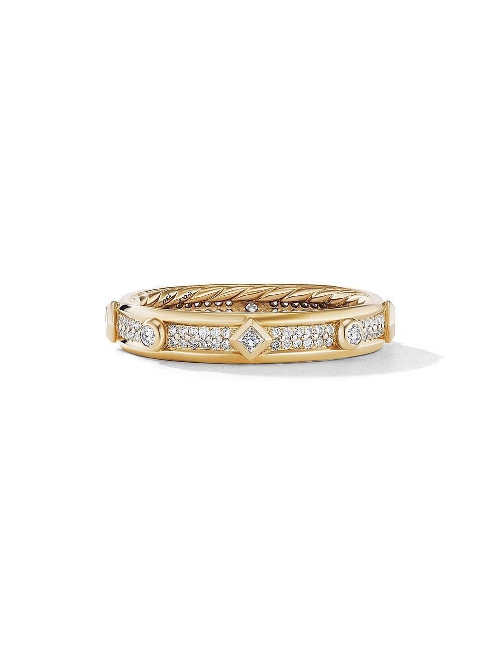 Womens Modern Renaissance Band Ring In 18K Yellow Gold Product Image