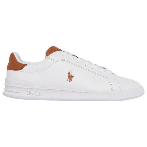 Polo Ralph Lauren Mens Heritage Court II Leather Sneaker - Shoes White/Tan Product Image