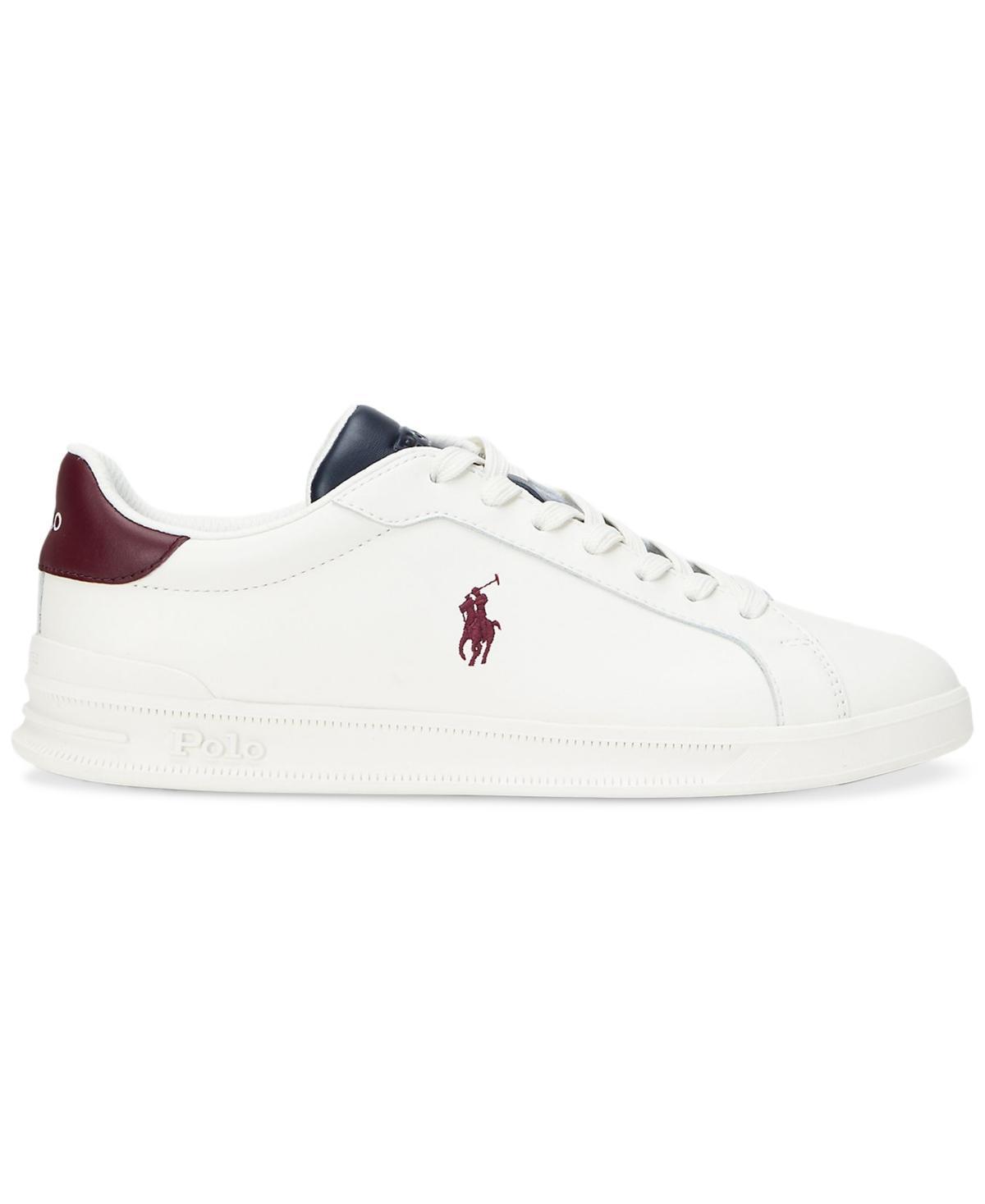 POLO RALPH LAUREN Men's Heritage Court Ii Leather Sneaker In White,navy,wine Product Image