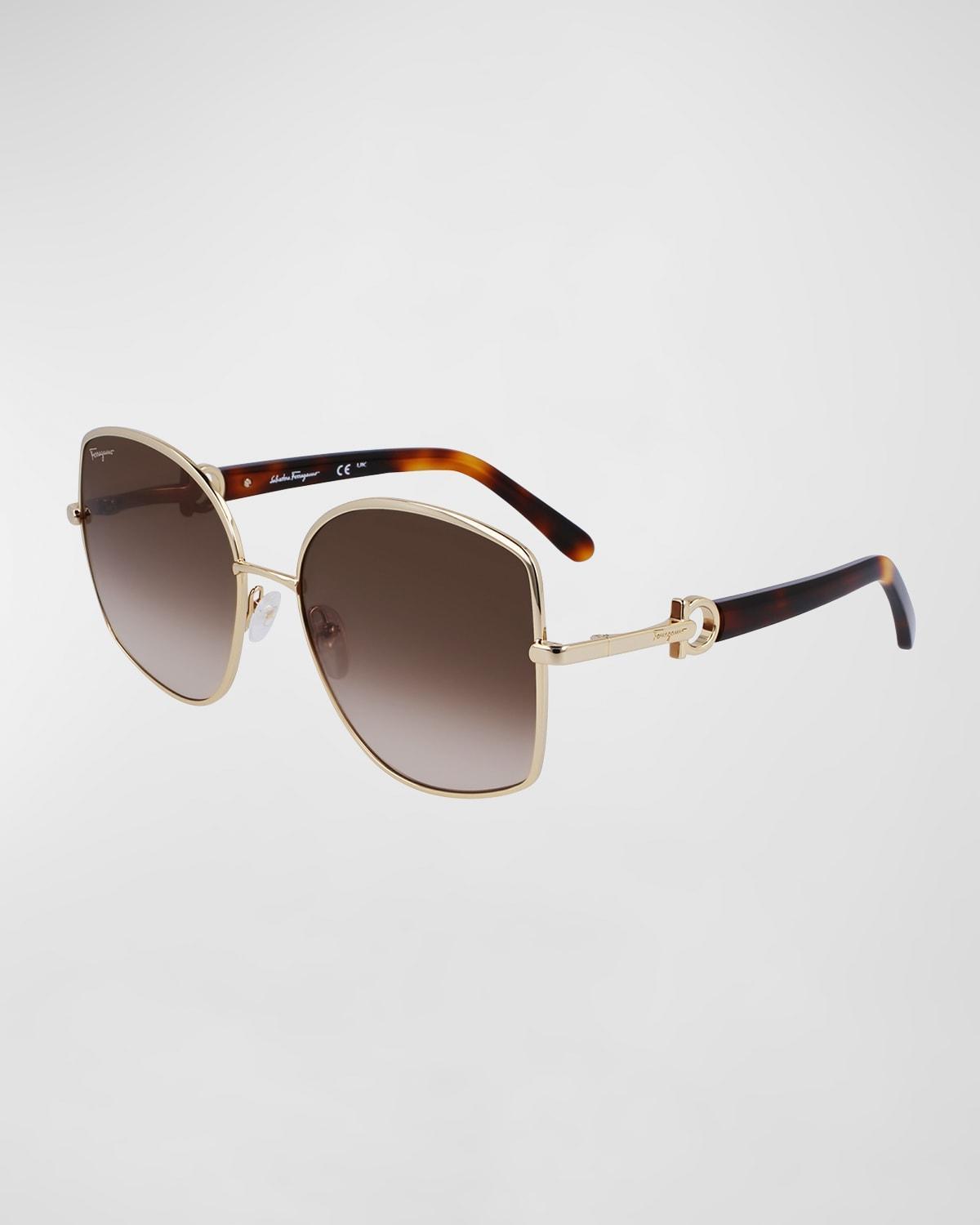 FERRAGAMO Gancini 57mm Gradient Oval Sunglasses Product Image