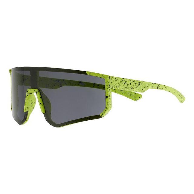 Mens Cali Blue Plastic Shield Rectangle Sunglasses Product Image