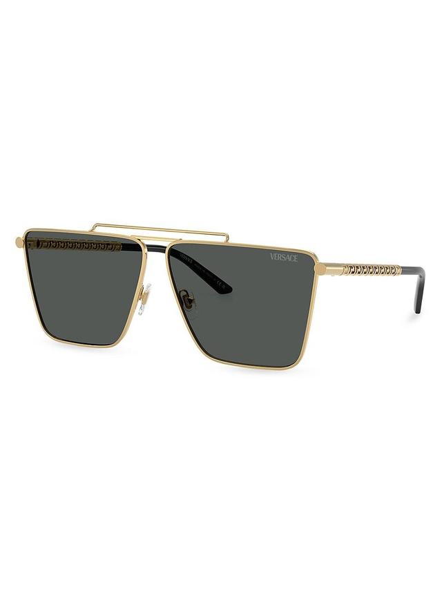 Mens Double-Bridge Metal Square Sunglasses Product Image