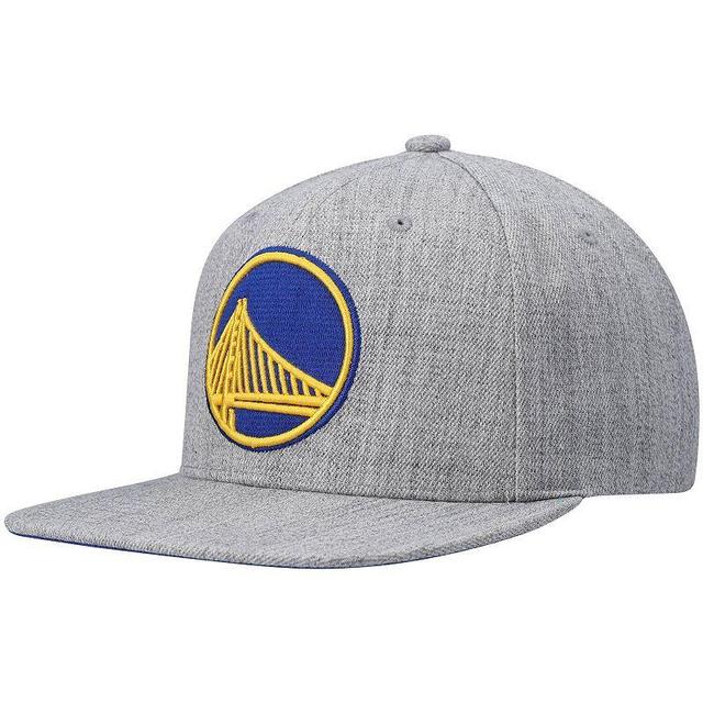 Mens Mitchell & Ness Heathered Gray Golden State Warriors 2.0 Snapback Hat Product Image