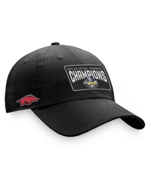 Mens Top of the World Black Arkansas Razorbacks 2022 Sec Softball Conference Tournament Champions Crew Adjustable Hat Product Image