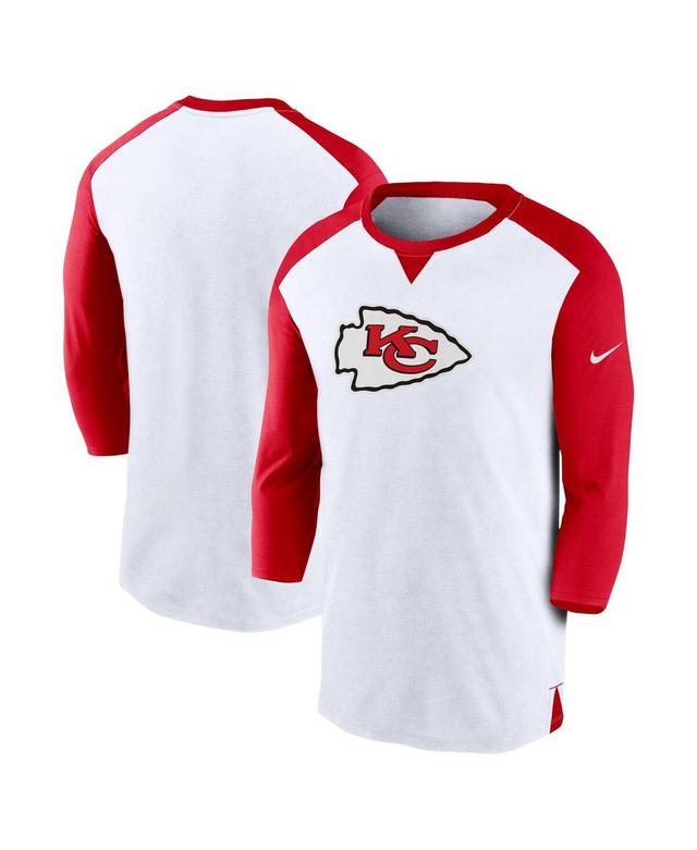 Mens Nike White Kansas City Chiefs Rewind 3/4-Sleeve T-shirt - White Product Image