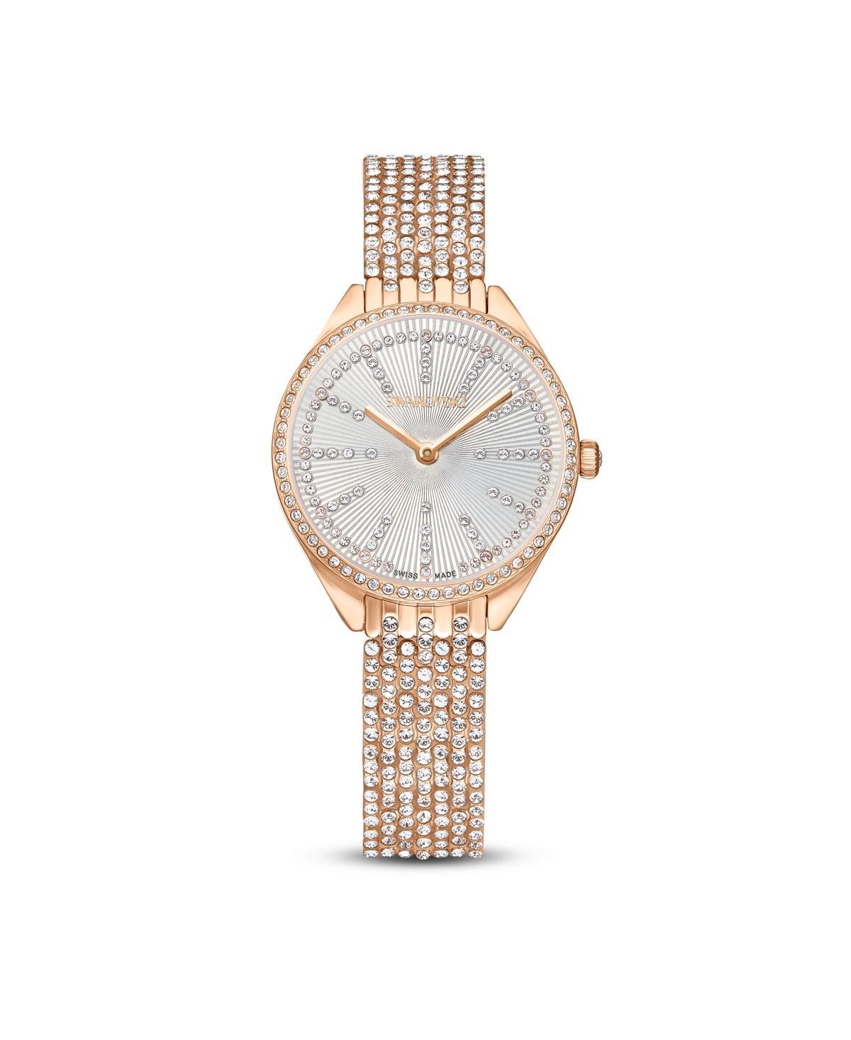 Swarovski Womens Attract Silver Dial Rose Gold Bracelet Watch Product Image