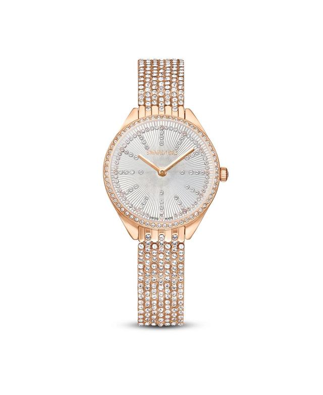 Swarovski Womens Attract Silver Dial Rose Gold Bracelet Watch Product Image