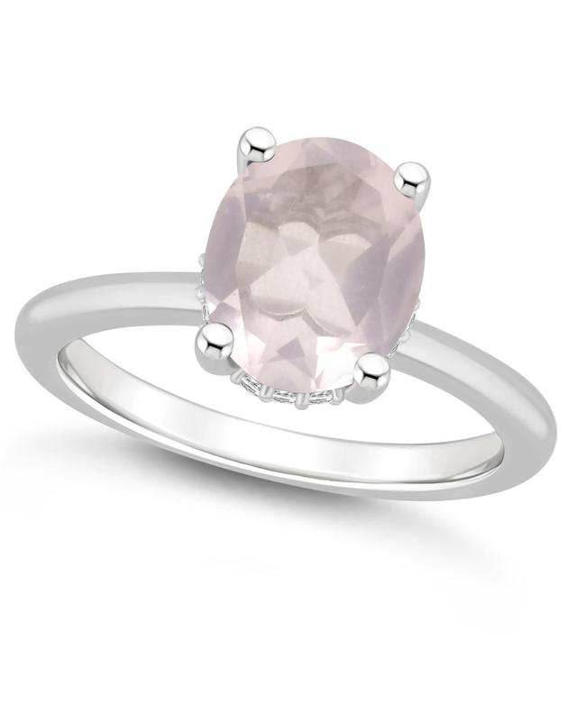 Macys Womens Rose Quartz (2-1/2 ct.t.w.) and Diamond Accent Ring in Sterling Silver Product Image