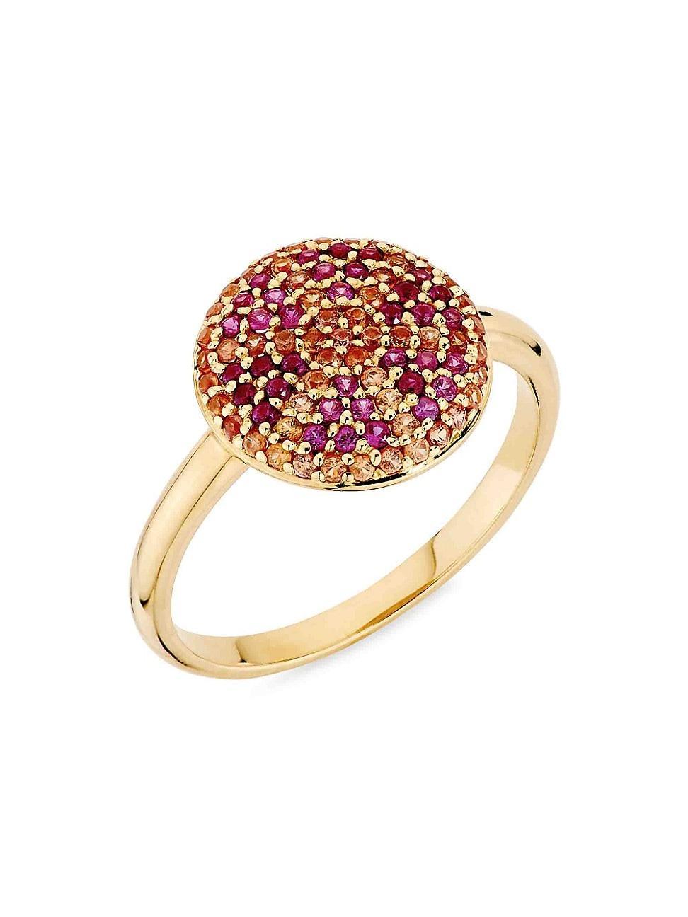 Womens Citron 18K-Yellow-Gold, Ruby & Orange Sapphire Ring Product Image