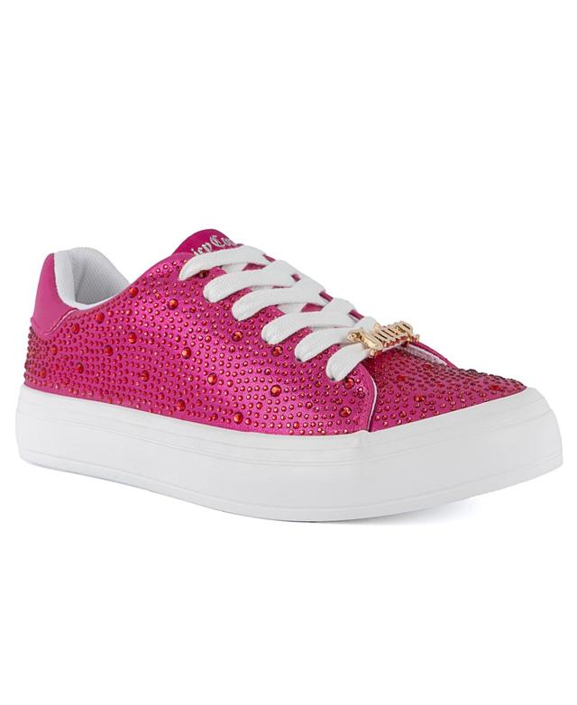 Juicy Couture Womens Alanis B Rhinstone Lace-Up Platform Sneakers Product Image