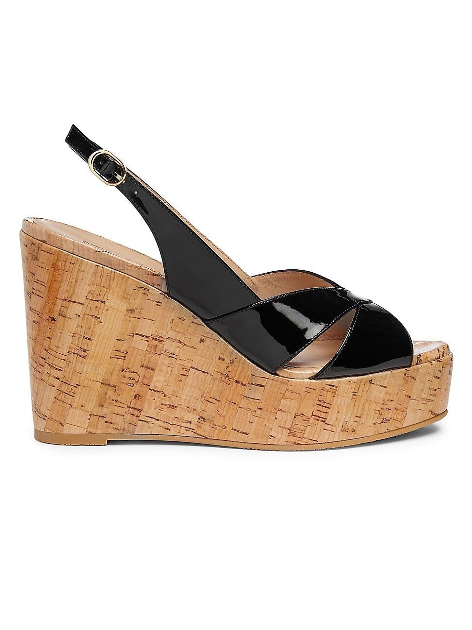 Carmen Patent Slingback Wedge Sandals Product Image