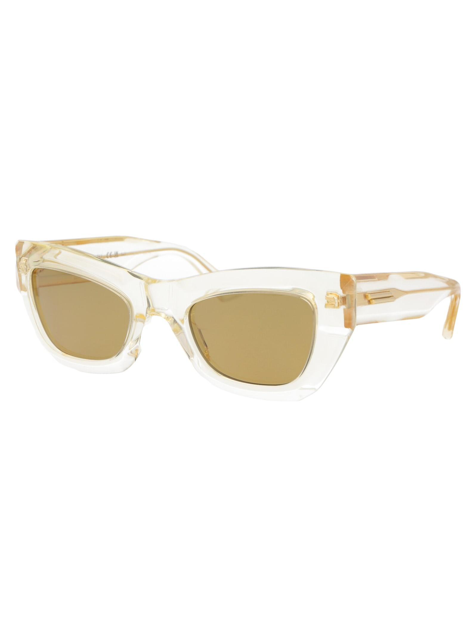 BOTTEGA VENETA Bv1251s Sunglasses In 004 Yellow Yellow Brown Product Image