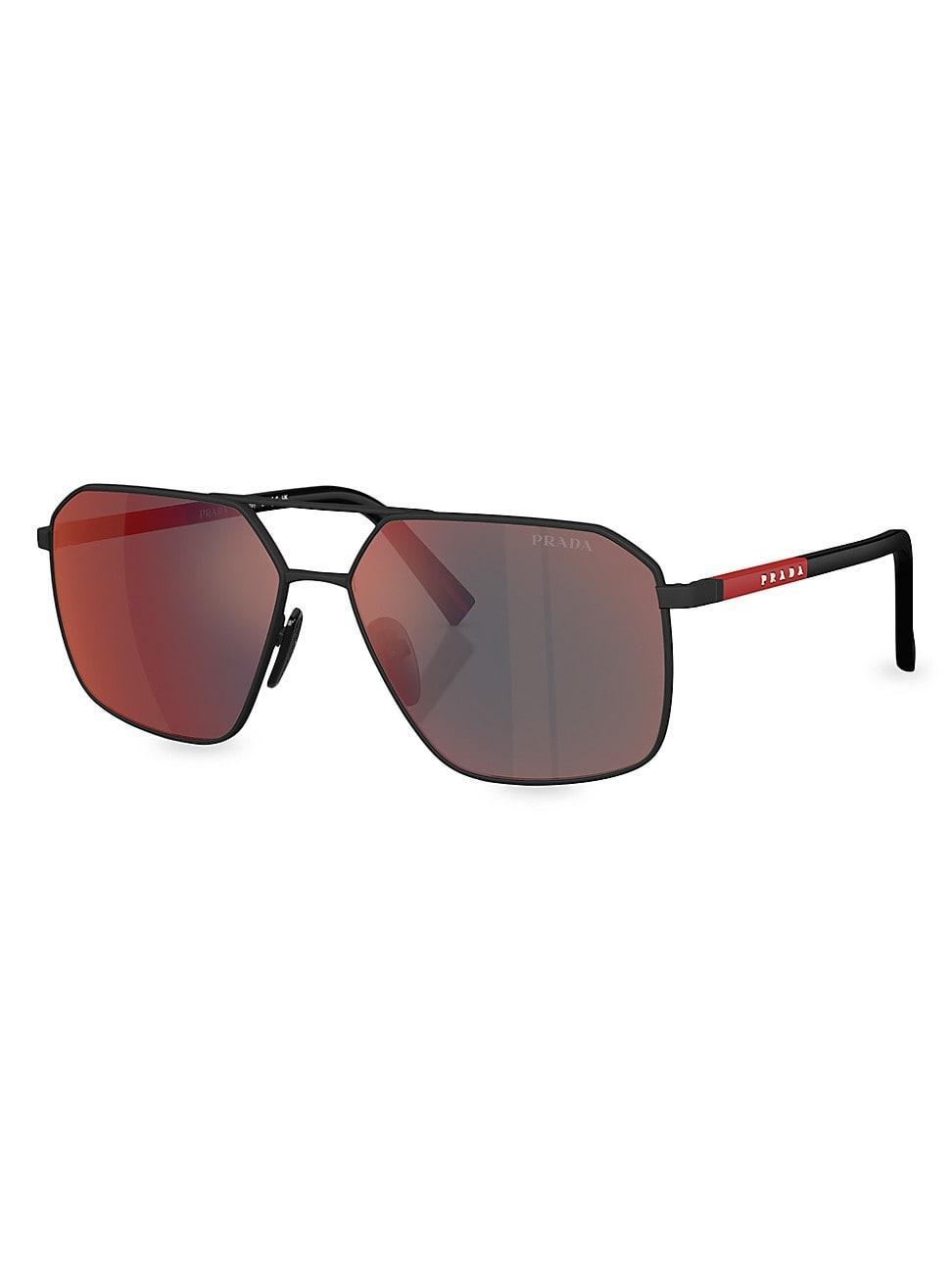 Mens 60MM Aviator Sunglasses Product Image