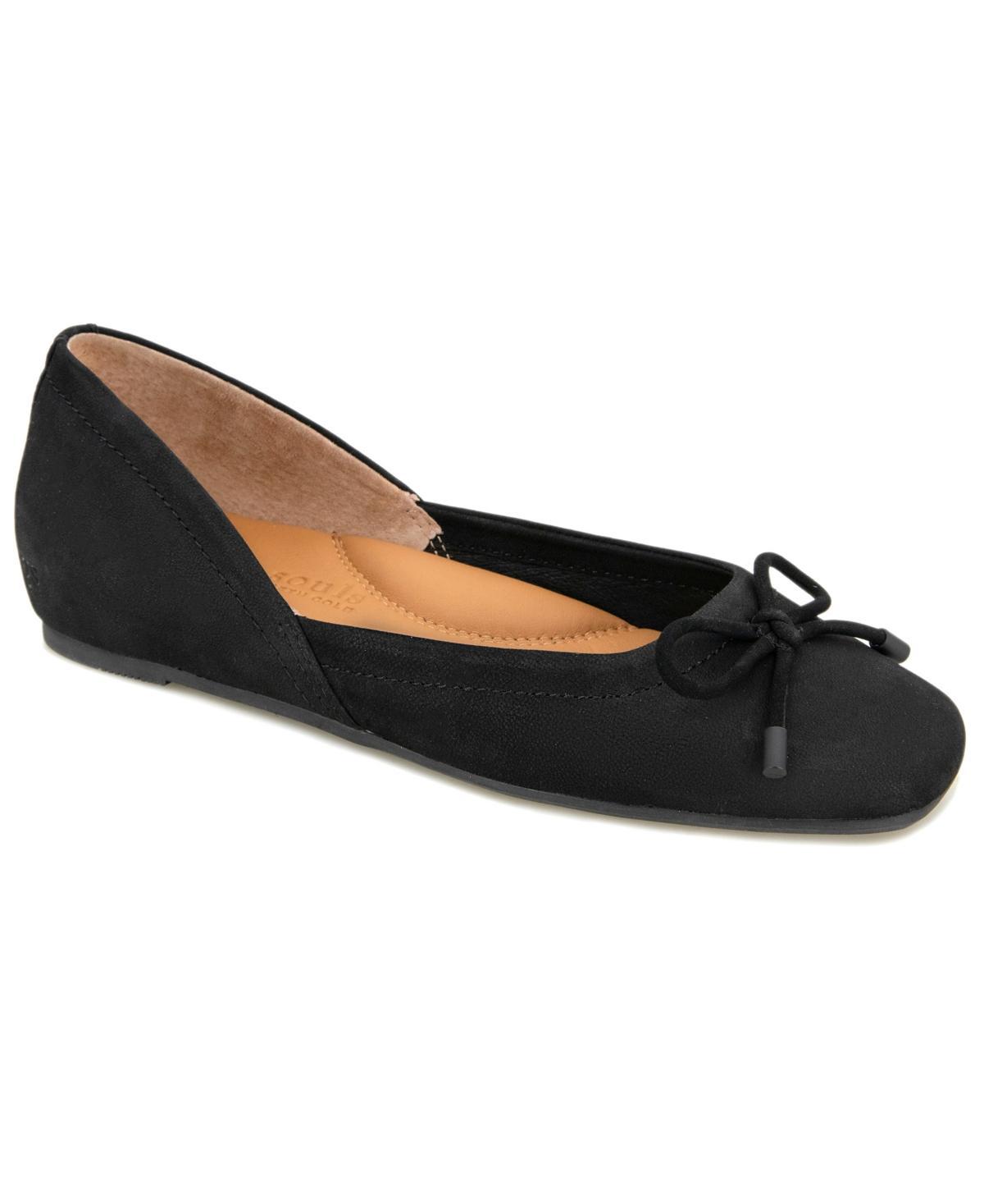 Gentle Souls Womens Ballet Flats BLACK Sailor Bow Leather Ballet Flat - Women Product Image