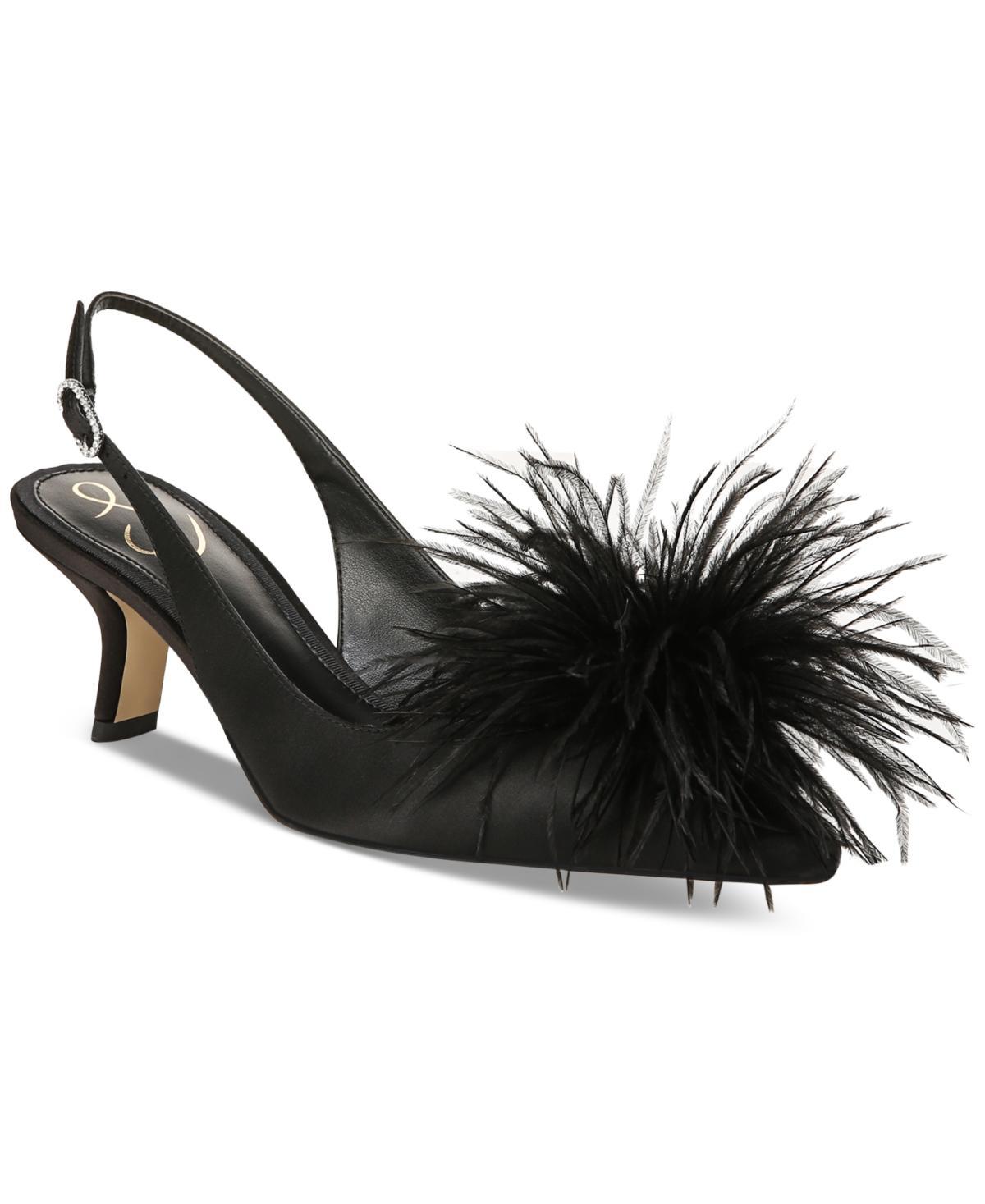 Sam Edelman Womens Bianka Feather Slingback Kitten-Heel Pumps Product Image