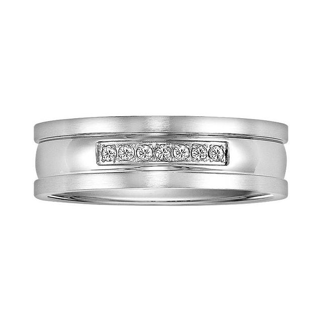 AXL Stainless Steel Diamond Accent Wedding Band - Men, Mens White Product Image