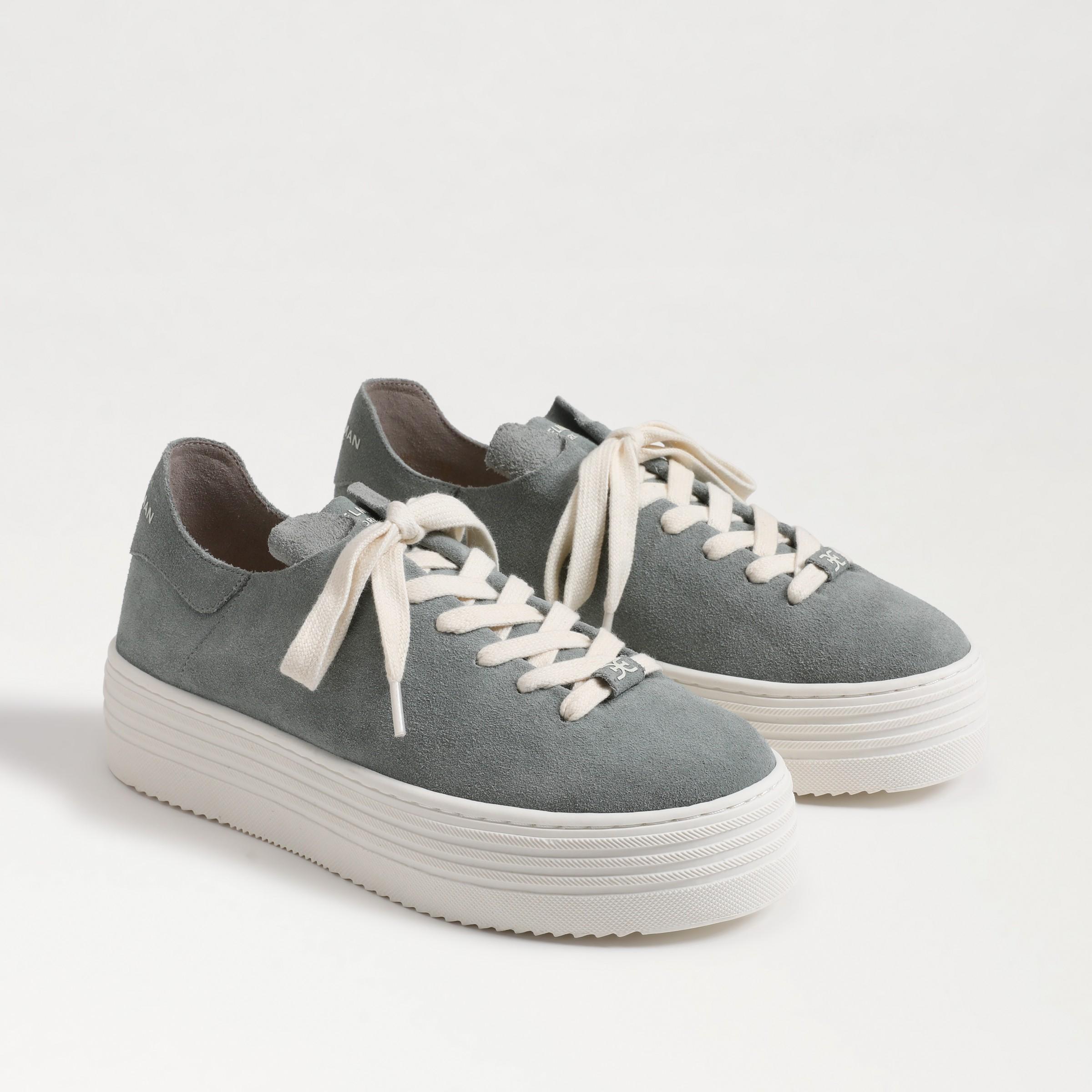 Sam Edelman Pippy Lace Up Sneaker Sky Grey Suede Product Image