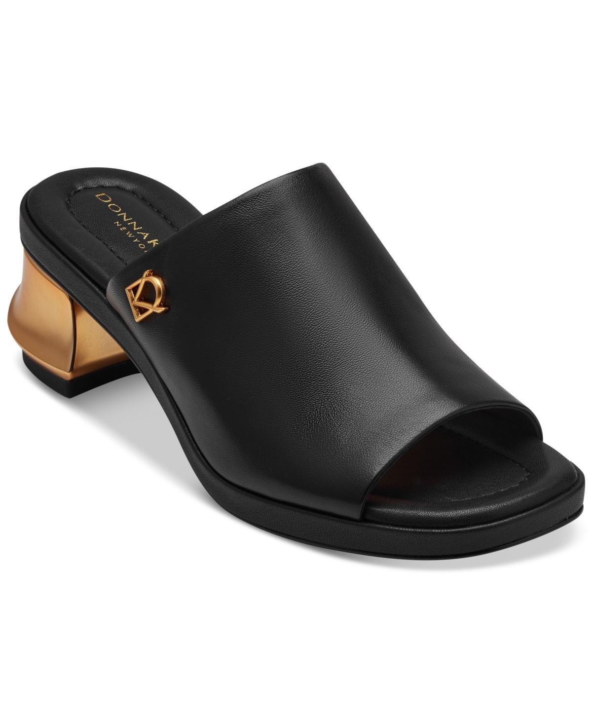 Donna Karan Womens Tinley Leather Peep Toe Mules Product Image