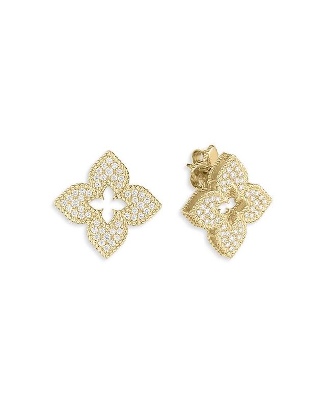 Womens Venetian Princess 18K Yellow Gold & Diamond Stud Earrings Product Image