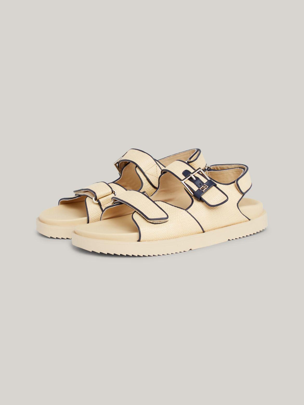 Tommy Hilfiger Women's TH Raffia Strappy Sandal - Beige - US 9 / EU 40 Product Image