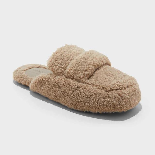 Womens Astoria Faux Shearling Loafer Slippers - Auden Taupe 8 Product Image