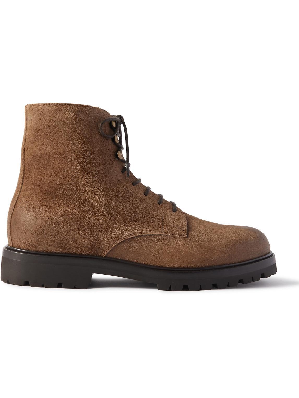 BRUNELLO CUCINELLI Suede Boot In Brown Product Image