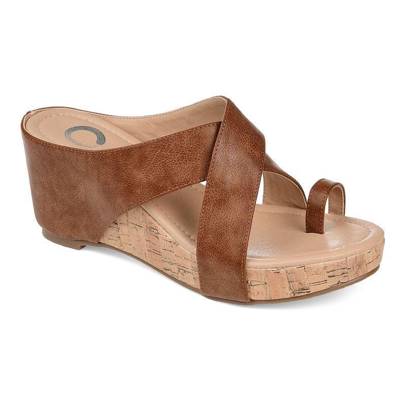 Journee Collection Rayna Womens Wedge Sandals Brown Product Image