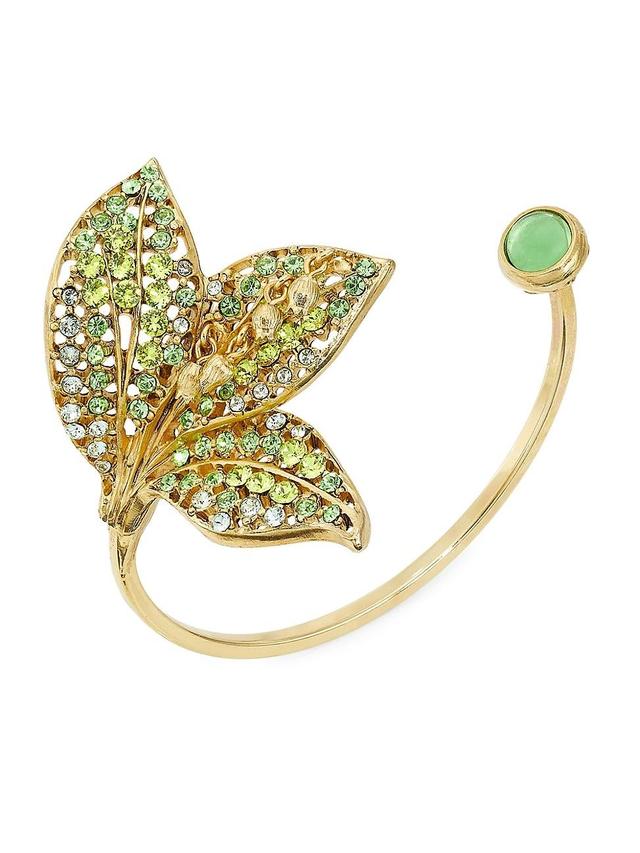 Womens Lily Of The Valley Goldtone & Glass Crystal Cuff Product Image