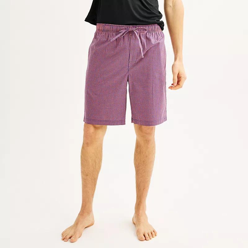 Mens Sonoma Goods For Life Woven Pajama Shorts Pink Ging Product Image