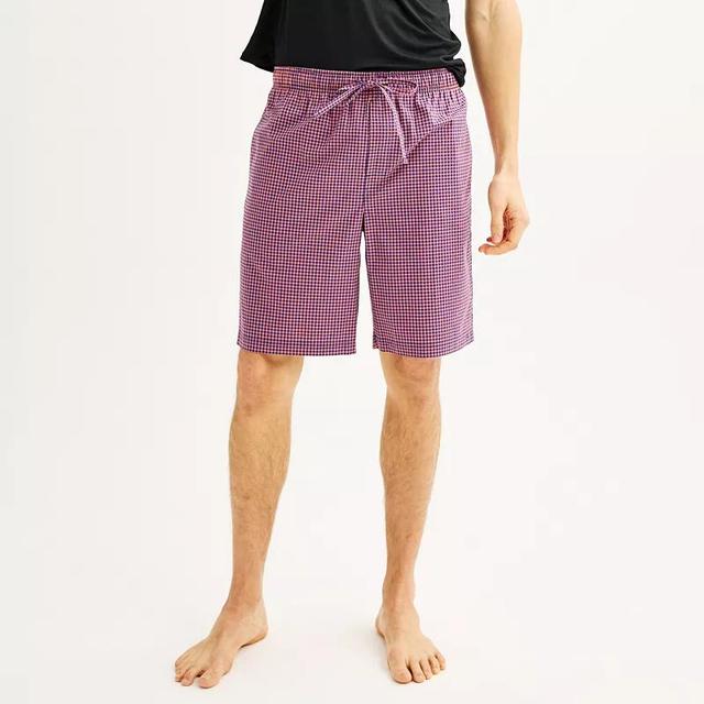 Mens Sonoma Goods For Life Woven Pajama Shorts Pink Ging Product Image