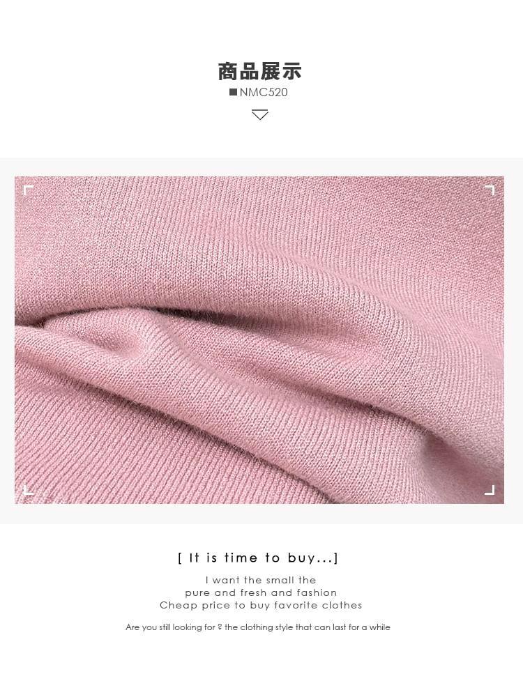 Fleece-Lined High-Neck Knit Top Product Image