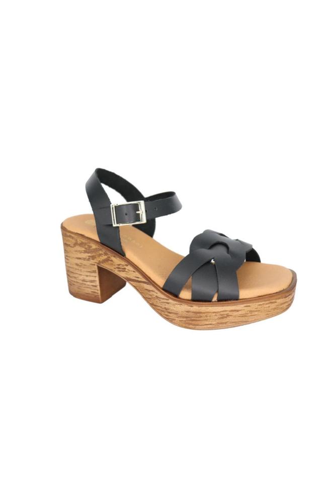 ERIC MICHAEL UMA SANDAL IN BLACK LEATHER Female Product Image