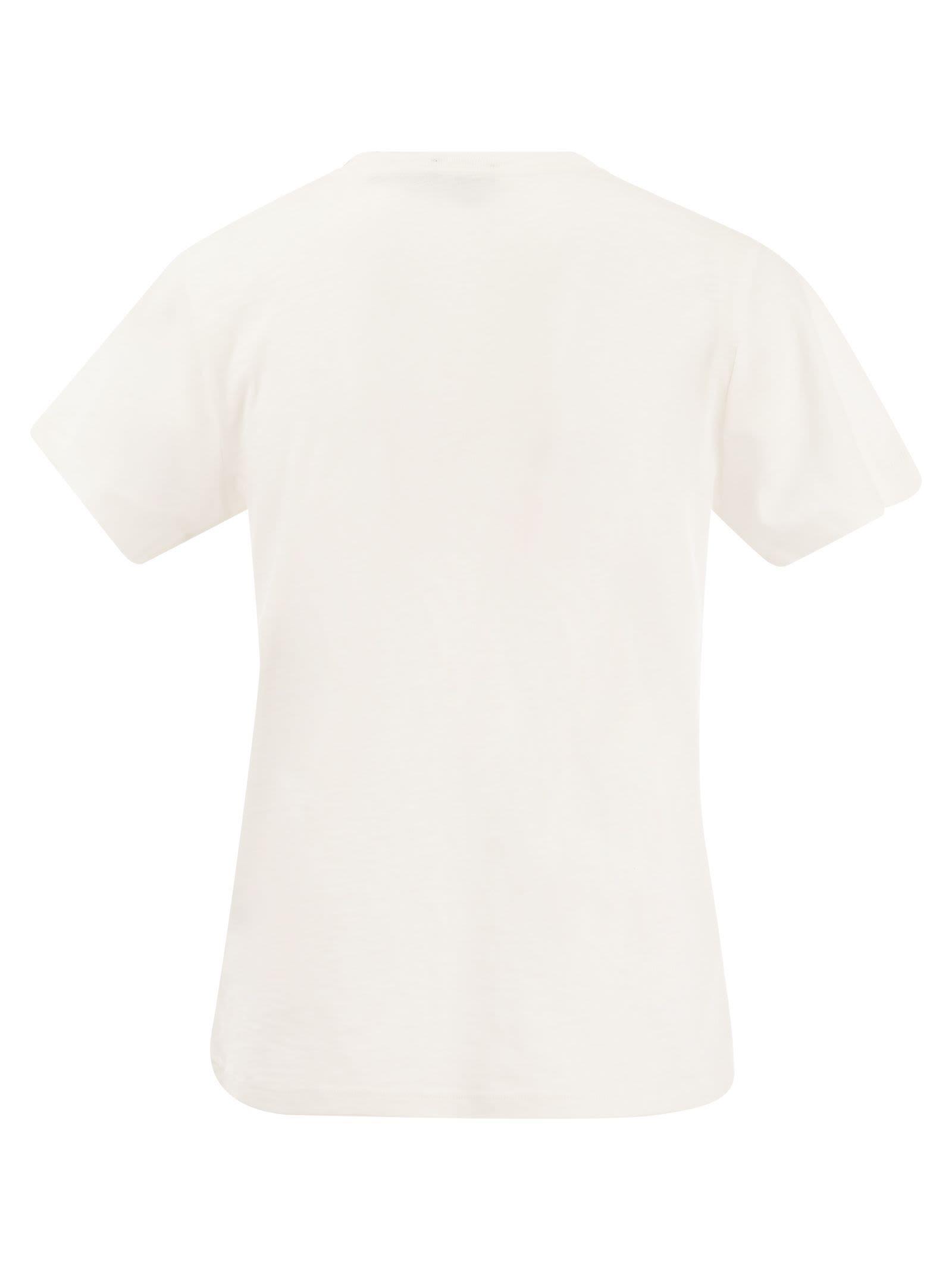 POLO RALPH LAUREN Crew-neck T-shirt With Embroidery In White Product Image