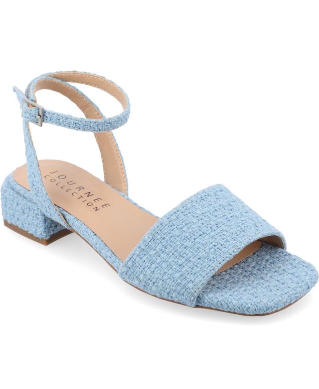 Journee Collection Adleey Womens Tru Comfort Foam Tweed Low Block Heel Sandals Product Image