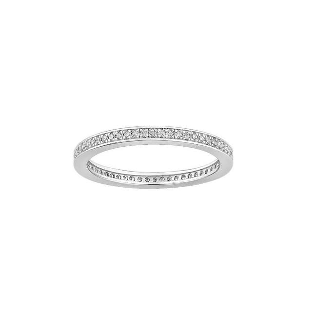 PRIMROSE Sterling Silver Cubic Zirconia Channel Band Ring, Womens White Product Image