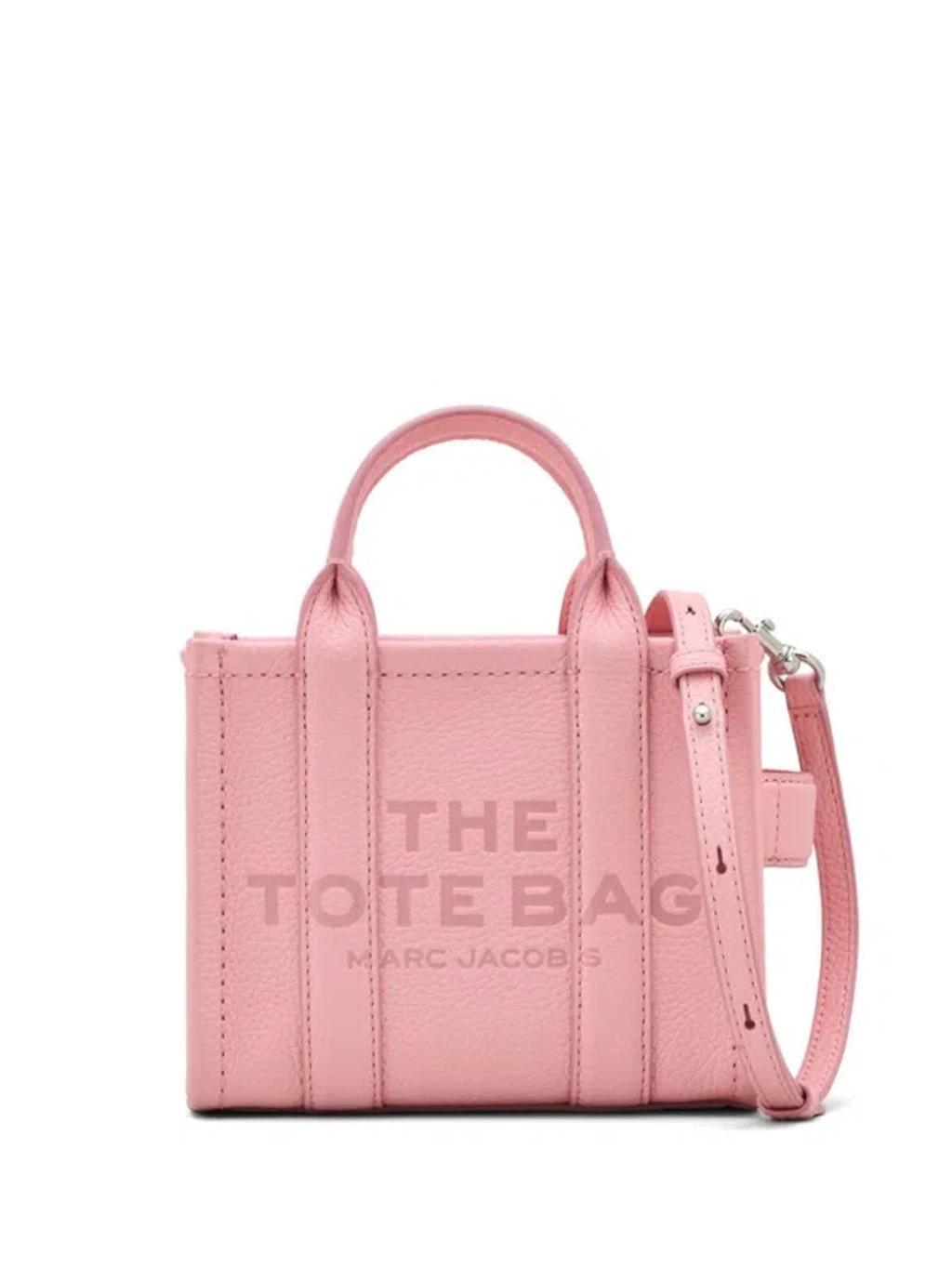 MARC JACOBS The Crossbody Tote Bag Leather In Rosa Chiari E Naturali Product Image