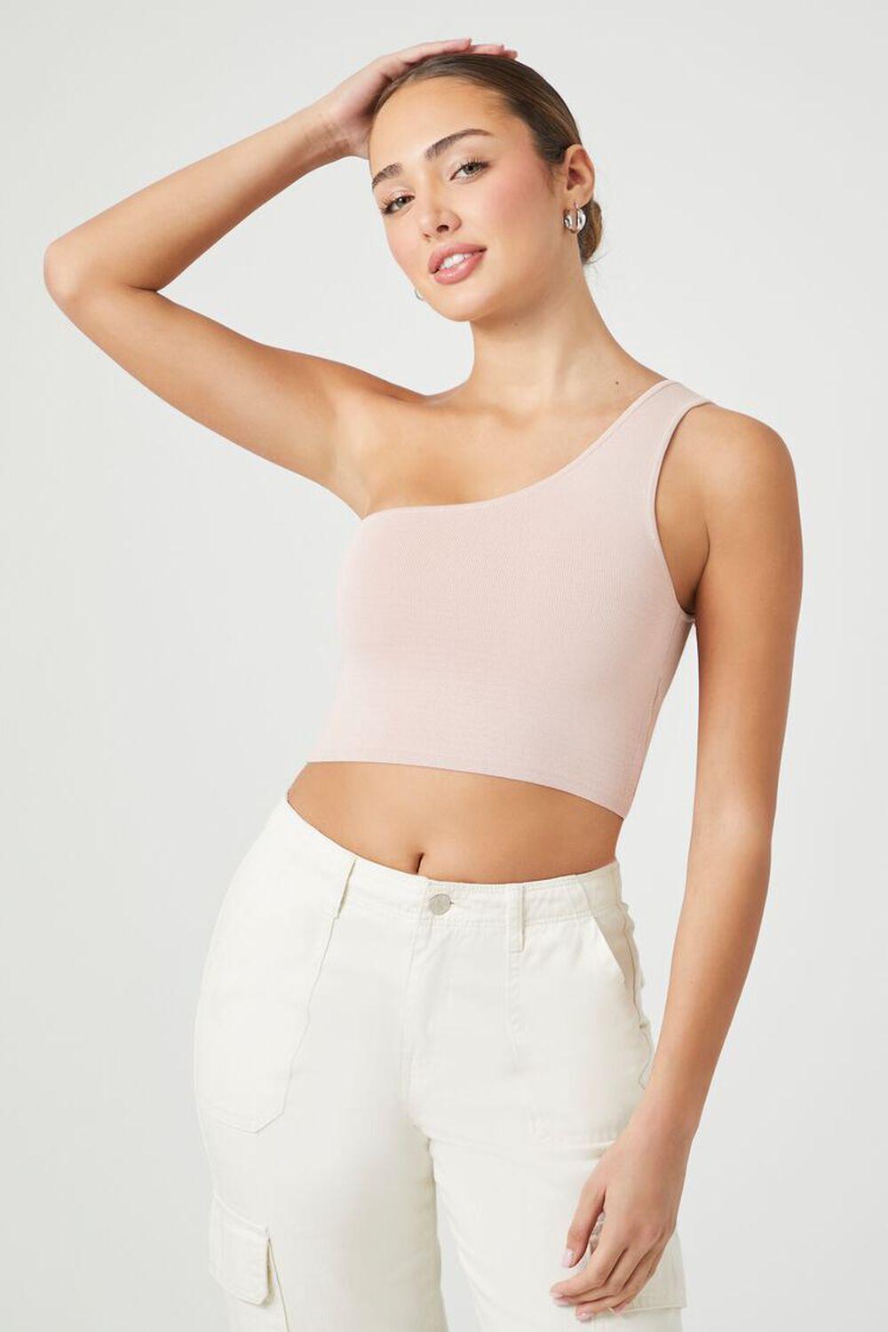 Sweater-Knit One-Shoulder Crop Top | Forever 21 Product Image