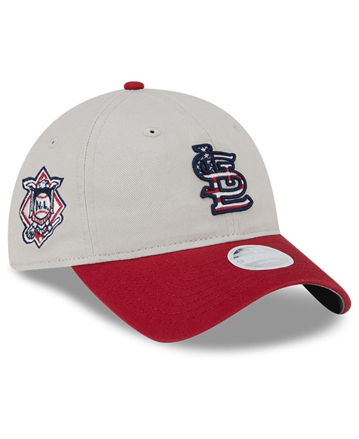 New Era Womens Khaki St. Louis Cardinals 2024 Fourth of July 9TWENTY Adjustable Hat - Khaki, Red Product Image