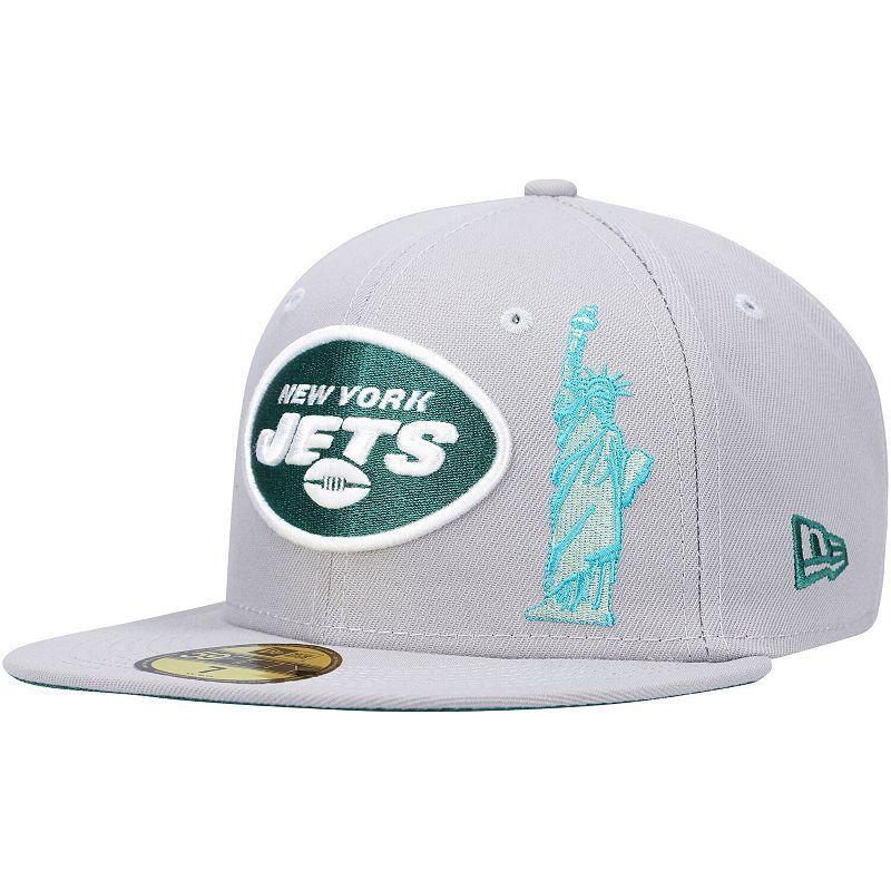 Mens New Era Gray New York Jets City Describe 59FIFTY Fitted Hat Product Image