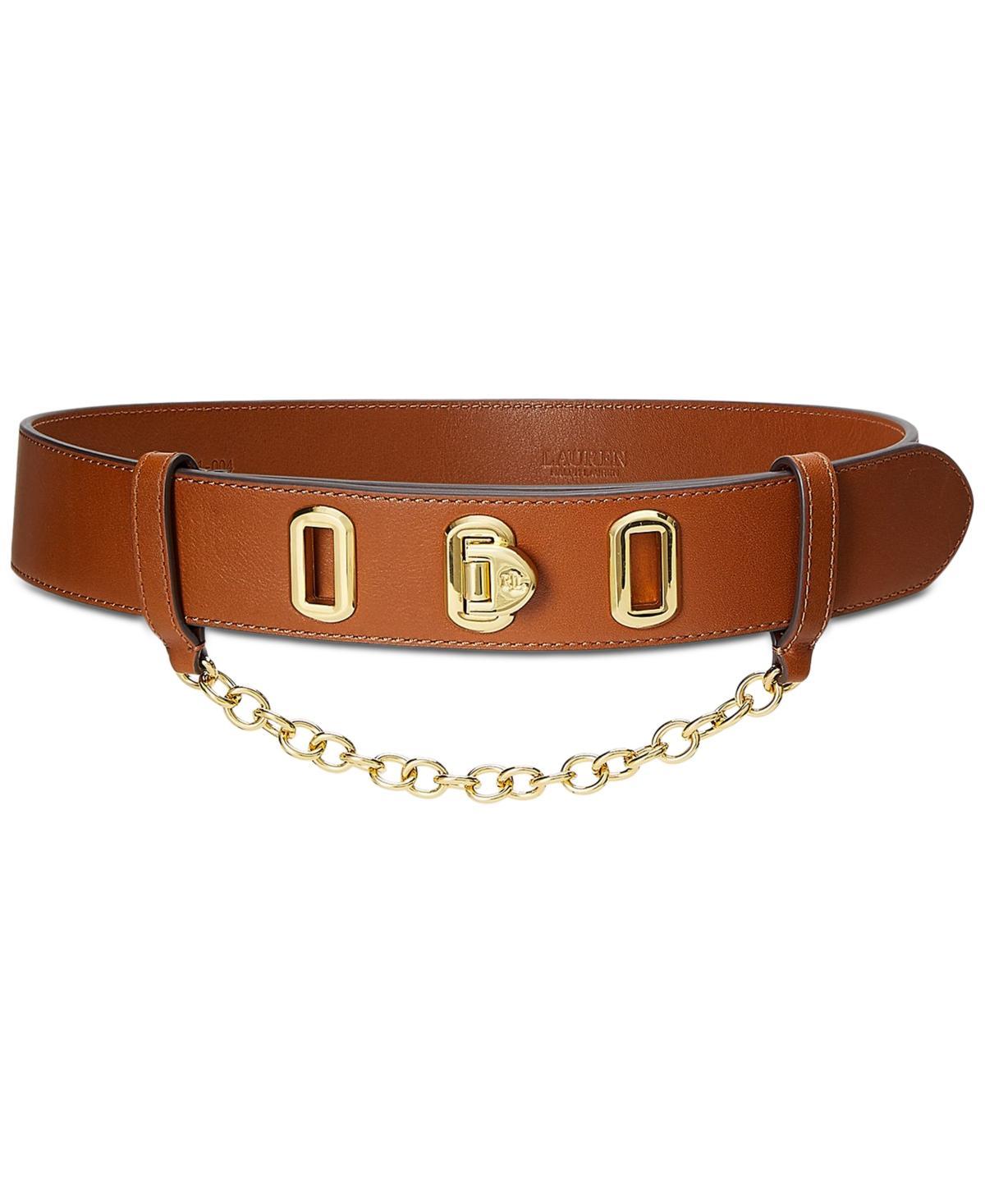 Lauren Ralph Lauren Womens Leather Flip Lock Belt Product Image