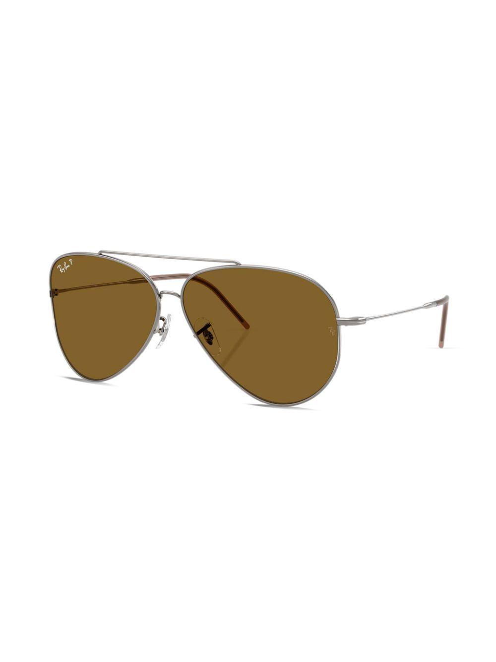 RAY BAN Reverse Aviator-frame Sunglasses In Grey Product Image