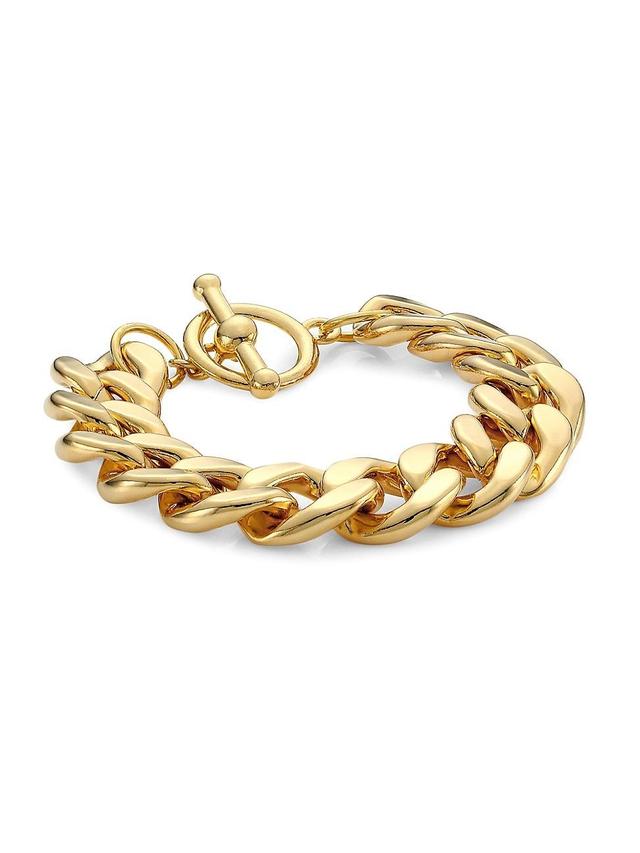 Womens 20K-Gold-Plated Curb-Chain Bracelet Product Image