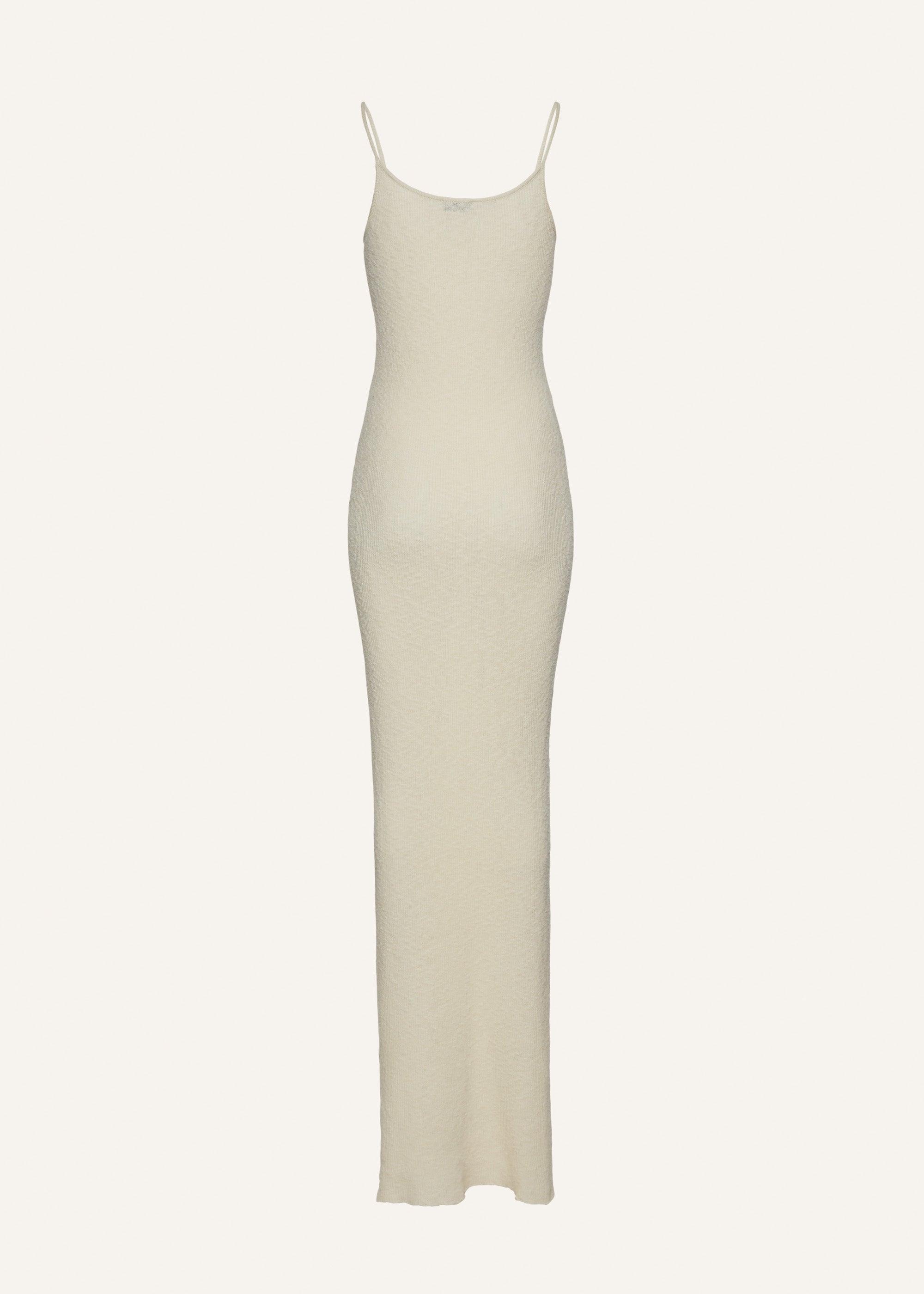 Thin knit maxi dress in cream Product Image